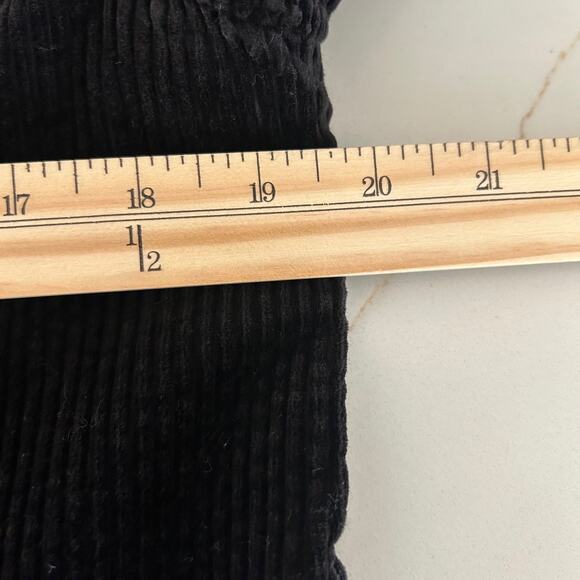 J Jill Wide Wale Corduroy Coat Jacket SZM Black Button Front Long Sleeve - Picture 9 of 11